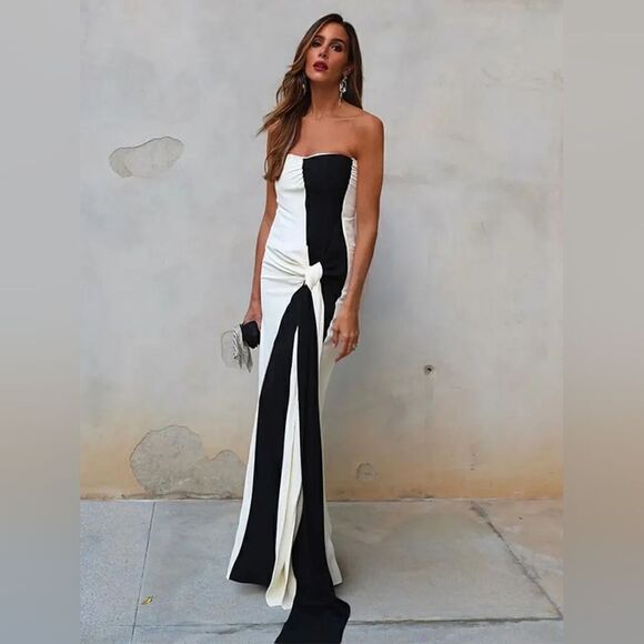ZARA STUDIO LIMITED EDITION KNOTTED STRAPLESS DRESS LIMITED EDITION - Picture 1 of 16